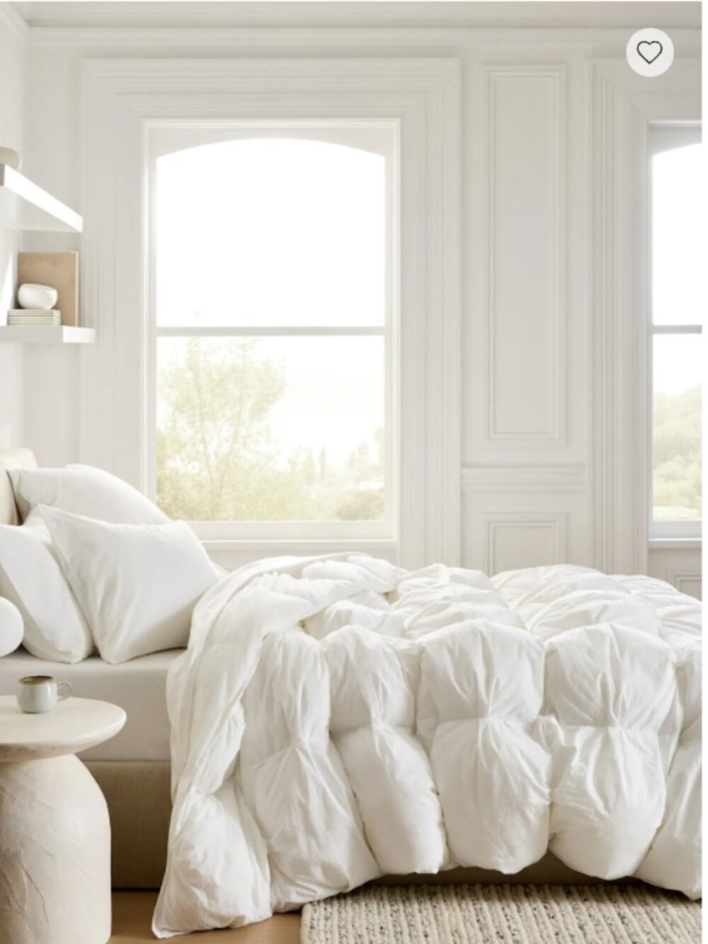 Quince Cotton Pintuck Comforter – White – Full/Queen (Flaw - See photos)